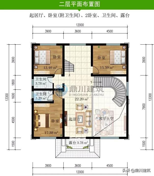 别墅室内装修实景图（复式旋转楼梯别墅装修效果图）-9