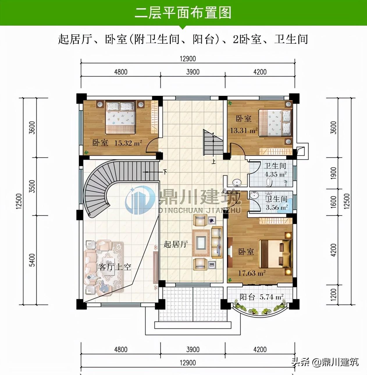 别墅室内装修实景图（复式旋转楼梯别墅装修效果图）-19